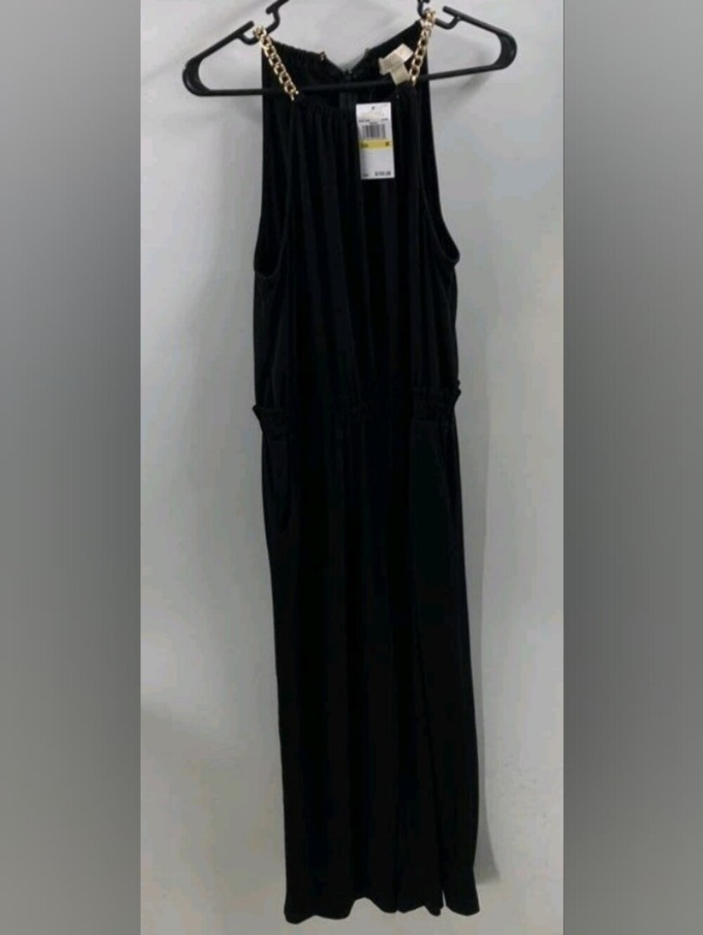 Michael Kors Black Sleeveless Wide-Leg One-Piece Jumpsuit Women's Medium NWT